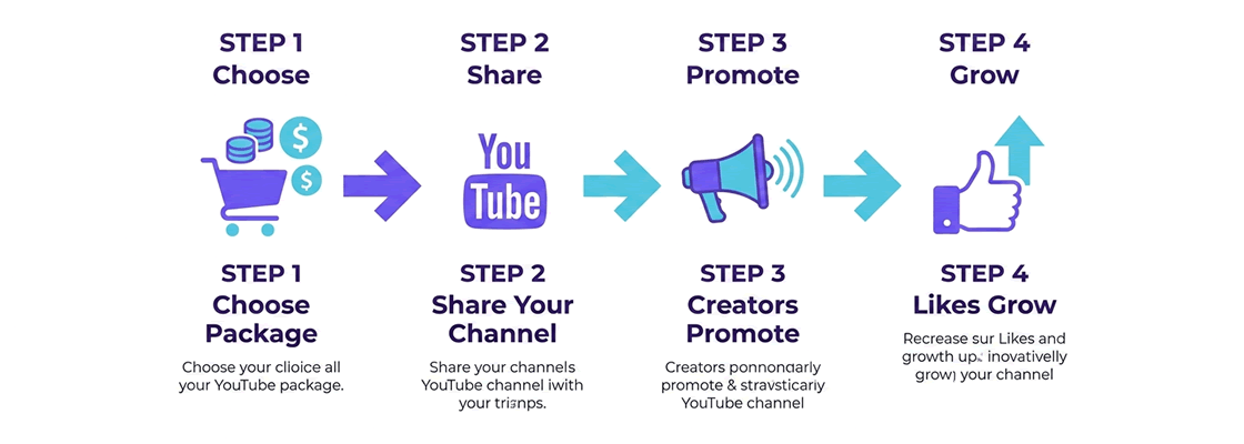 How buying YouTube likes through creator shoutouts works: choose package, share channel, creators promote, likes grow